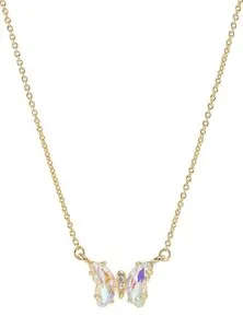 Authentic The Golden Metamorphosis: Crystal Butterfly Talisman in 14k Gold-Plated Sterling Silver