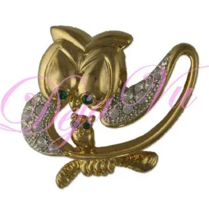 Authentic The Gilded Nocturnal Guardian: Crystal Owl Brooch