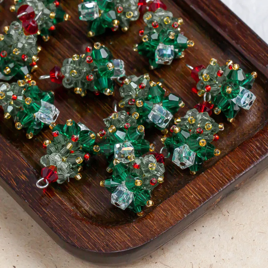 Authentic Enchanted Winter Tree Charm – Crystal‑Beaded Holiday Talisman