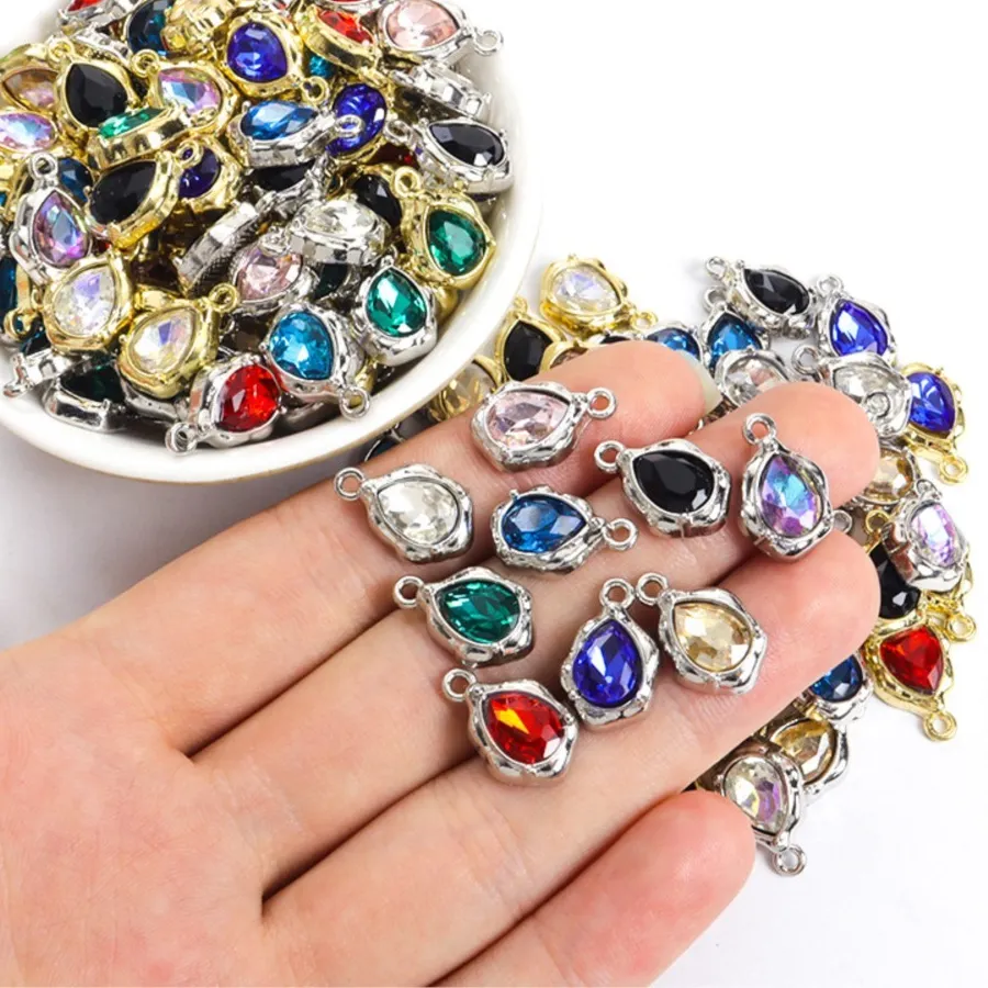 Authentic 10Pcs/Lot Crystal Water Droplets Pendants For DIY Handmade Necklace Bracelet Jewelry Making Crafting Supply Accessories