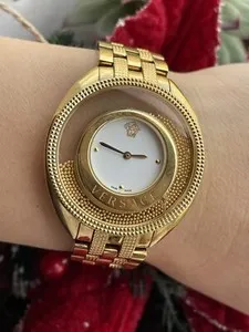 Authentic Versace Destiny Spirit Watch Floating Spheres Lady Gold Plated Swiss Made