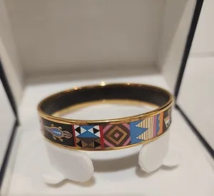 Authentic rare FREY WILLE Spirit of Africa enamel and gold-plated bracelet size S small