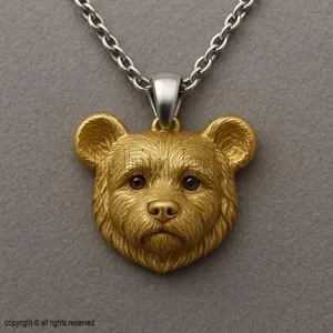 Authentic The Ursine Guardian: 18K Gold-Plated Sterling Silver Bear Spirit Talisman