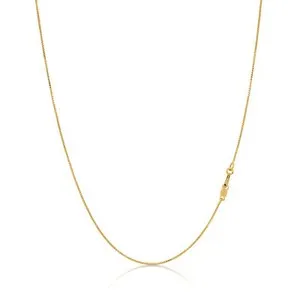 Authentic 18k Gold Plated .925 Sterling Silver .7mm Box Chain Necklace 12 - 36 inches!