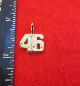 Authentic 14KT GOLD PLATED NUMBER "46" DIAMOND CUT CHARM