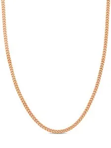 Authentic Womens Mens Rose Gold Plated 3mm Cuban Curb Chain Link Necklace Sterling Silver