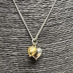 Authentic JOMA JEWELLERY Triple Heart Pendant Necklace Silver/Gold Plated 46cm Love Pretty