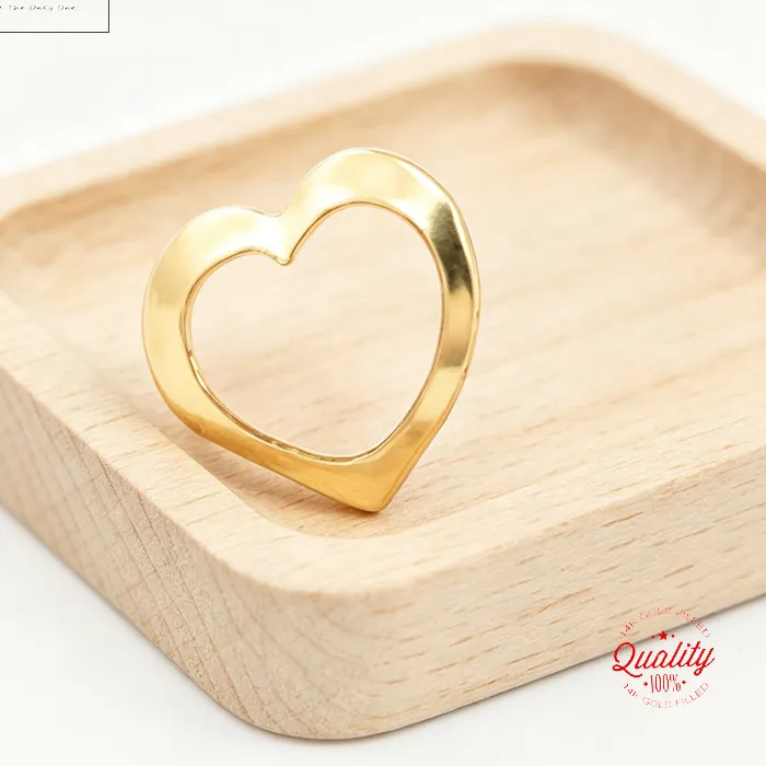 Authentic 7x8mm Floating Heart 14K Gold Filled Heart Charm Gold Pendant for Jewelry Making Jewelry Accessories DIY Jewelry Findings