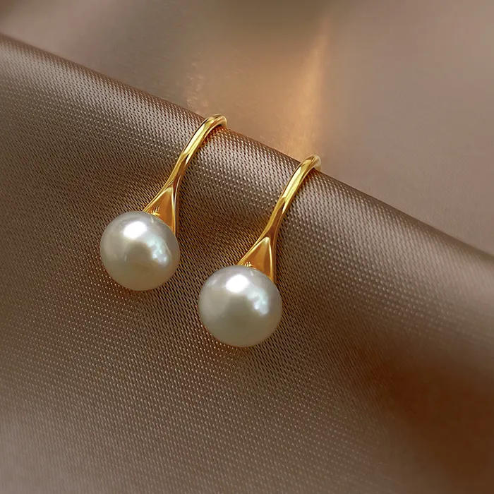 Authentic Arrival Trendy Simple Natural Freshwater Pearl 14K Gold Filled Ladies Drop Earrings Jewelry Not Allergic For Women Gifts