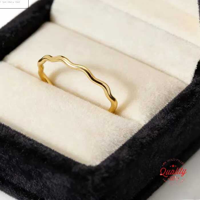 Authentic Tidal Grace Wave Ring - 14K Gold Filled Ocean Energy Knuckle Talisman