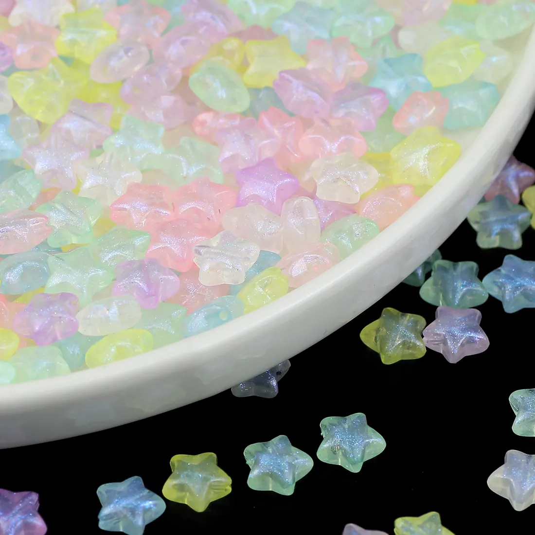 Authentic 10mm Multicolor Mix Candy Color Pentagram Acrylic Star Loose Beads For Jewelry Making Bracelet Earrings Pendant DIY Accessories