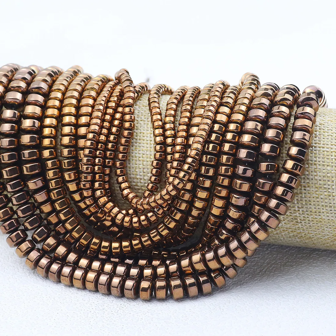 Authentic 3/4/6/8mm Flat Cylindrical Bronze Color Antique Bead Hematite Spacers Loose Beads For Jewelry DIY Bracelet Earrings Accessories