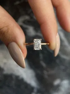 Authentic Radiant Light of Commitment: 1CT Lab Created Diamond Engagement Ring