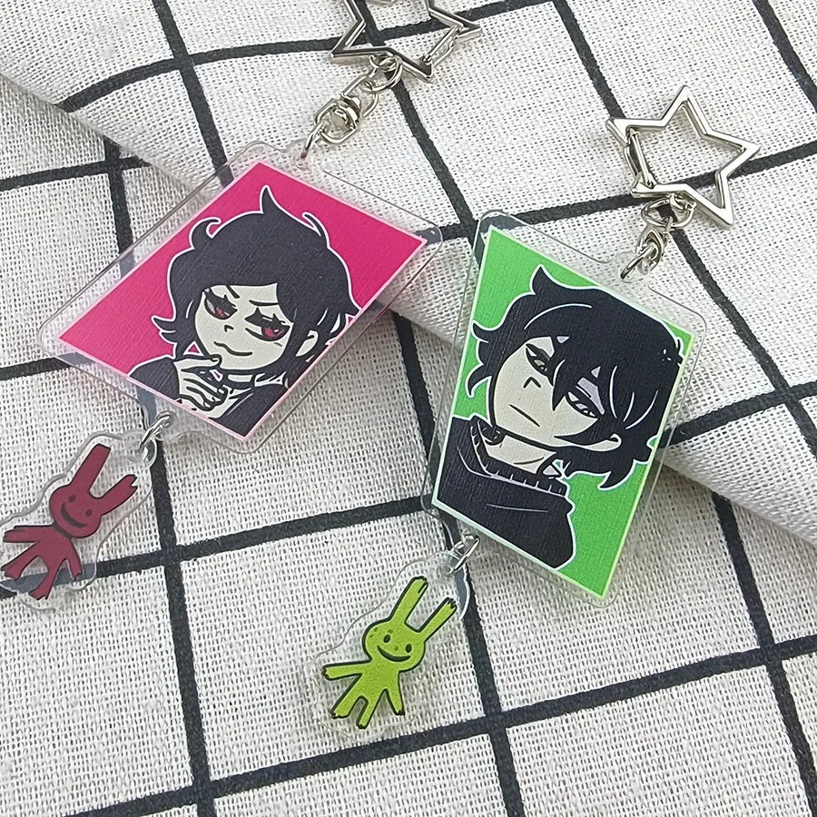 Authentic Anime Game The Coffin of Andy Leyley Cosplay Keychain Acrylic Little Rabbit Pendant Key Chain Keyring Jewelry Accessories