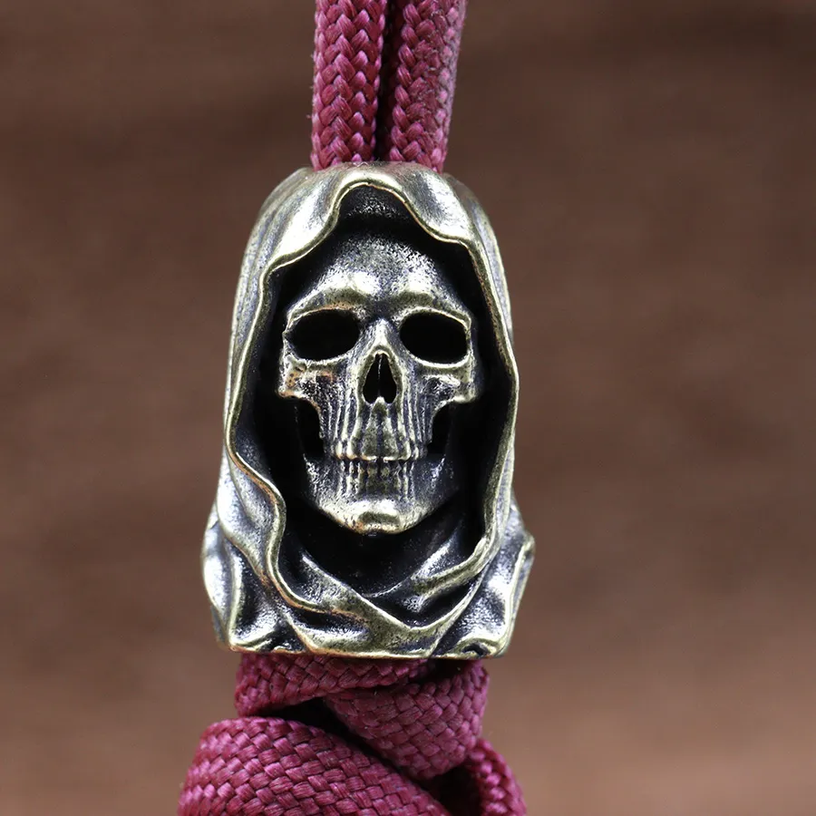 Authentic ﻿ Grim Reaper Skull Knife Bead Cloaked Death Charms EDC DIY Paracord Bracelet Lanyard Pendant Accessories Outdoor Hangings