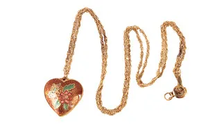 Authentic Eternal Devotion Cloisonné Puffy Heart - 12Kt Gold-Plated Sacred Love Talisman