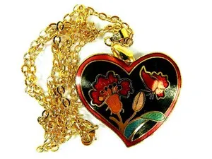 Authentic The Gilded Blossom Heart Cloisonne Amulet