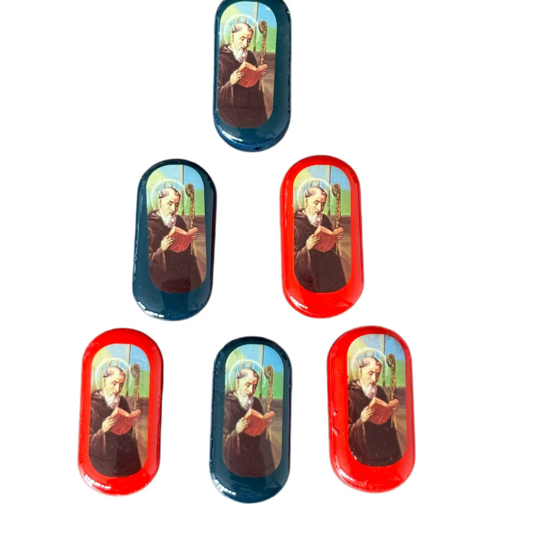 Authentic 12Pcs Saint Benedict Enamel Beads, San Benito Catholic Medal Charms, DIY Jewelry Making Accessories for Bracelet Necklace