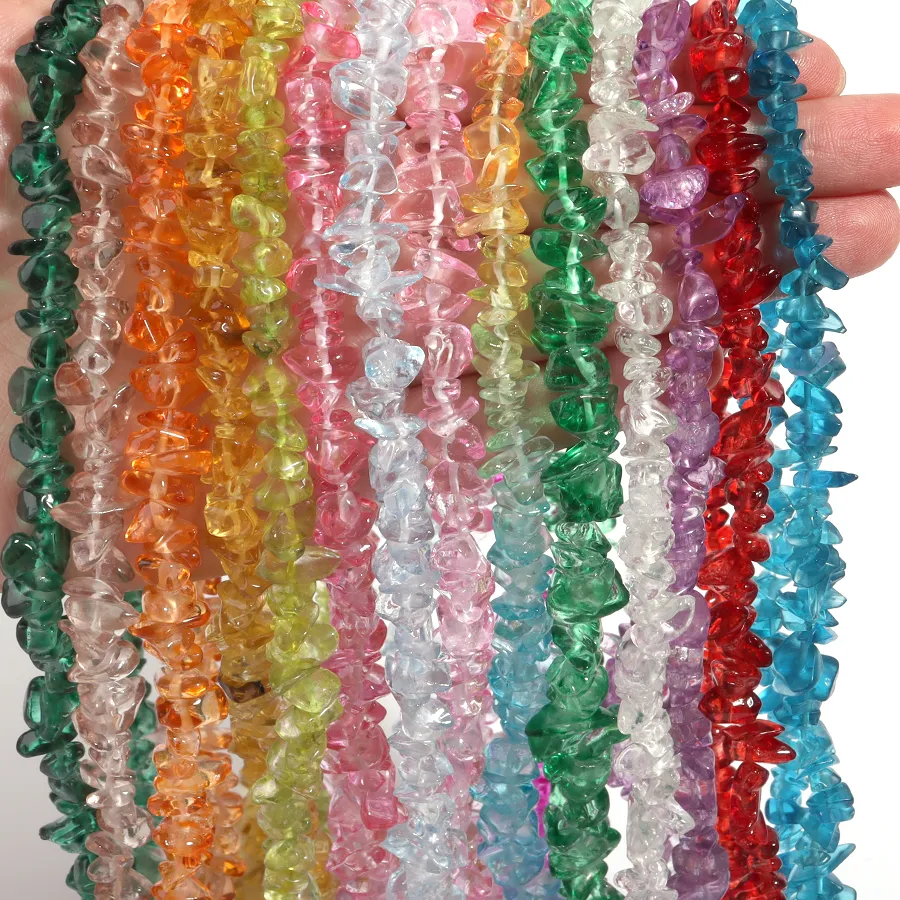 Authentic 1 Strand Crystal Beads 8X5mm Colorful Irregular Gravel Glass Loose Spacer Beads For Jewelry Making DIY Bracelet Necklace Finding