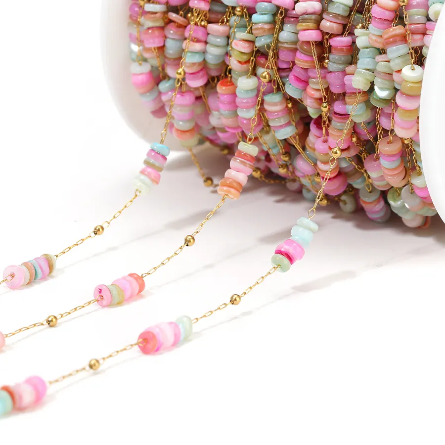 Authentic 1 Meter Enamel Twisted Beads Chains for DIY Delicate Jewelry Supplies Women Necklace Earrings Material
