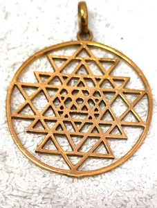 Authentic Powerful Sri Yantra Pendant in Gold Plated – Meditation & Healing Jewelry