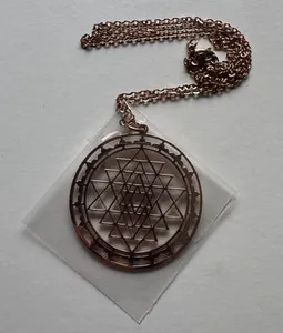 Authentic Sri Yantra Necklace Rose Gold Plated Necklace