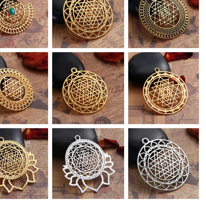Authentic The Golden Sri Yantra Sacred Geometry Meditation Pendant