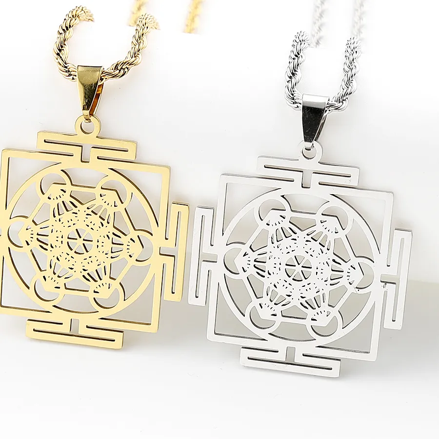 Authentic Amulet Of Cosmic Harmony Sri Yantra Gold- Plated Talisman