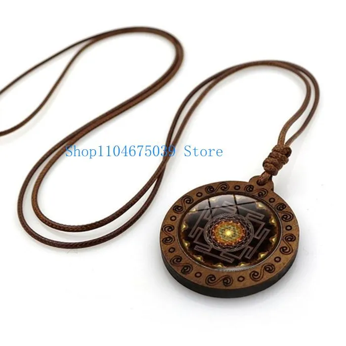 Authentic 5asd Elegant Metatron Cube Necklace Sacred Geometry Hexagram and Sri Yantra Amulet Neckchain Adjustable Length Choker