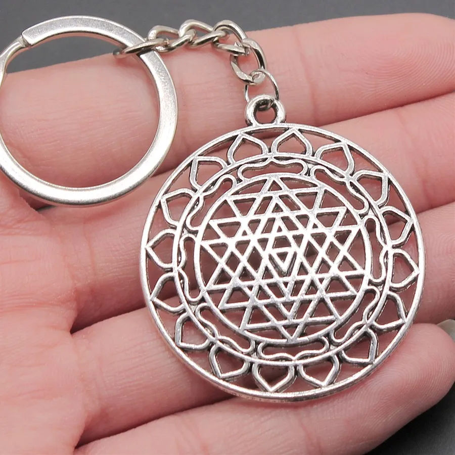 Authentic Sacred Geometry Sri Yantra Talismanic Keyring
