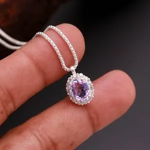 Authentic Ethereal Lavender Quartz Serenity Pendant