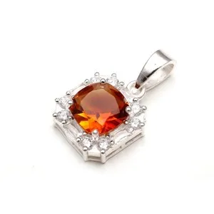 Authentic Radiant Solar Core: Natural Citrine Cushion Pendant in 925 Sterling Silver