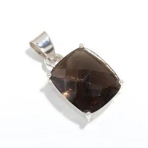 Authentic Shadow and Light Smoky Quartz Grounding Talisman - Sterling Silver Earth Element Amulet