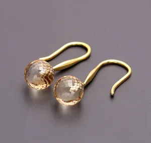 Authentic Citadel of Golden Light: Dazzling Citrine Quartz Ball Earrings