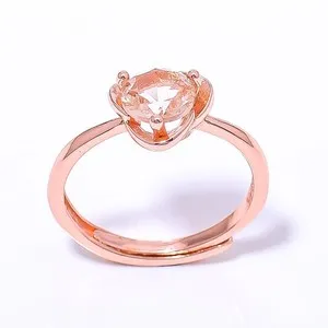 Authentic Eternal Heart Resonance - Morganite Quartz Rose Gold Radiance Ring