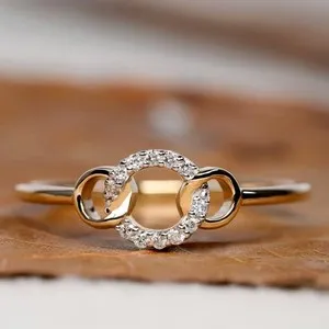 Authentic Celestial Vow Promise Ring - 1Ct Radiant Simulated Diamond & Solar Gold Plated Talisman