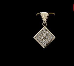 Authentic Radiant Luminescence 14K White Gold Plated Simulated Diamond Pendant