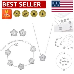 Authentic Whispering Luck: Four-Leaf Clover Gold-Plated Amulet Necklace for Spiritual Alignment