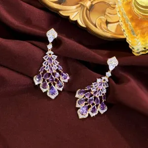 Authentic Celestial Amethyst Radiance Chandelier Earrings