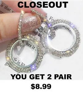 Authentic Stunning gold plated multi hoop multi micro paved CZ hoop earrings