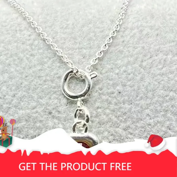 Authentic 2025 European and American temperament beautiful stunning silver heart ruby necklace women's jewelry