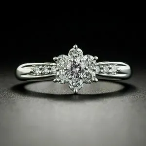 Authentic Celestial Halo Engagement Ring - 1.50 Ct Simulated Diamond 14K White Gold Plated Talisman of Eternal Union