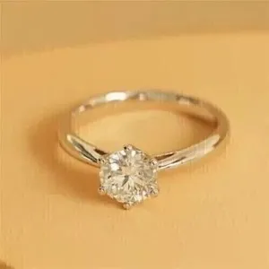 Authentic 1.50CT Round Lab Created Diamond Women's Solitaire Ring 14K White Gold Plated