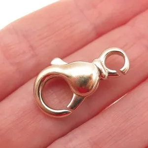 Authentic 925 Sterling Silver Gold Plated Vintage Bracelet / Necklace Lobster Lock Clasp