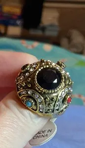 Authentic The Ottoman Bloom - Bohemian Encrusted Flower Dome Talisman Ring