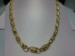 Authentic 14 KT GOLD PLATED 24 INCH 6MM TURKISH QUEEN CAST ROPE CHAIN NECKLACE