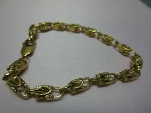 Authentic 14 KT GOLD PLATED 9 INCH CAST 6MM TURKISH BLING BLING ROPE CHAIN BRACELET