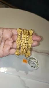 Authentic Celestial Gilded Bindings: A Set of Six Radiance Bangles