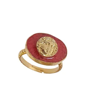 Authentic The Crimson Tide: Hand-Forged Coral and Gold Talisman
