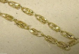 Authentic Men's Lady's Yellow Gold Plated Turkish Rope Chain 30in inch Long 6mm Wide